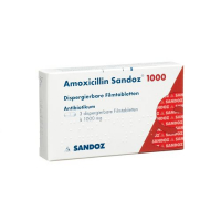 Амоксициллин Сандоз 1000 мг 3 диспергируемые таблетки