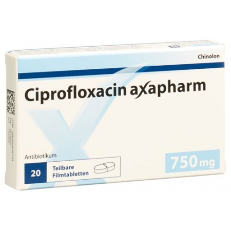 Ципрофлоксацин Аксафарм 750 мг 20 таблеток покрытых оболочкой