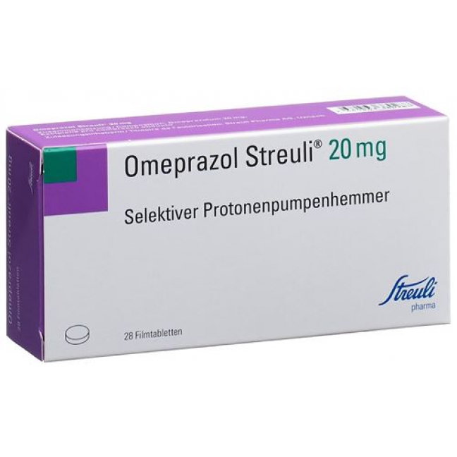 Омепразол Штройли 20 мг 28 таблеток покрытых оболочкой