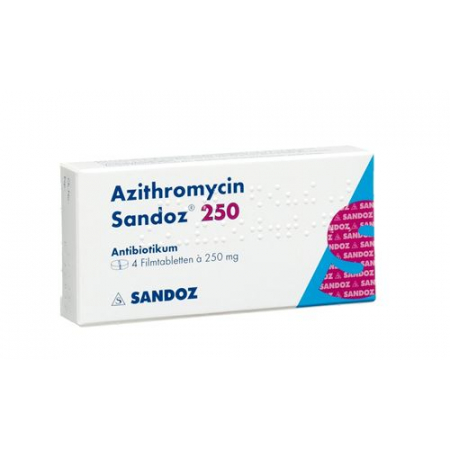 Азитромицин Сандоз 250 мг 4 таблетки покрытые оболочкой 