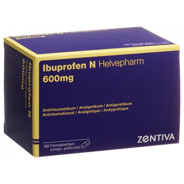 Ибупрофен Н Хелвефарм 600 мг 100 таблеток покрытых оболочкой 