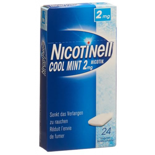 Никотинелл Освежающая мята 2 мг 24 жевательные резинки