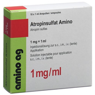 Атропина сульфат Амино 1 мг/мл 10 ампул 1 мл 