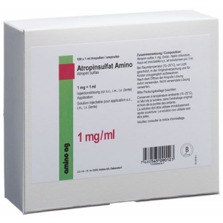 Атропина сульфат Амино 1 мг/мл 100 ампул 1 мл 