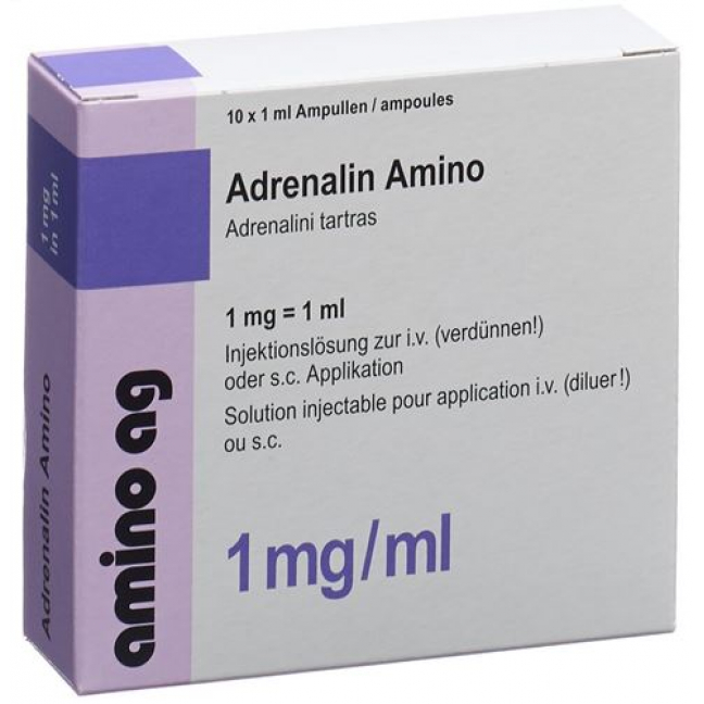 Адреналин Амино 1 мг/мл 10 ампул 1 мл раствор для инъекций 