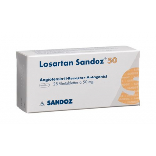 Лозартан Сандоз 50 мг 28 таблеток покрытых оболочкой 