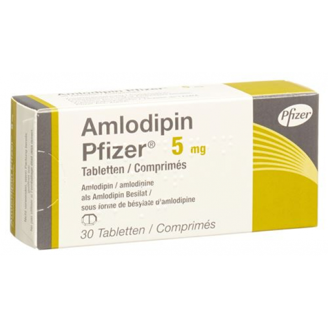 Amlodipin Pfizer 5 mg 30 tablets