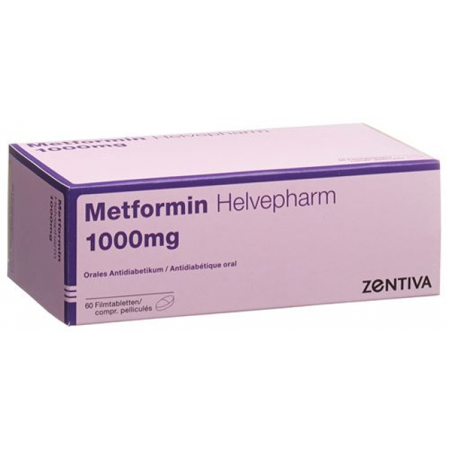 Метоформин Хелвефарм 1000 мг 60 таблеток покрытых оболочкой 