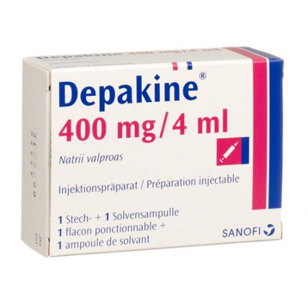 Депакин сухое вещество 400 мг с растворителем флакон 4 мл