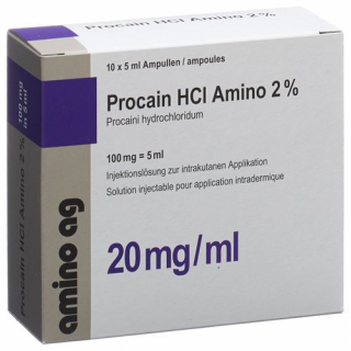 Прокаин HCl 2% Амино 100 мг / 5 мл 10 ампул по 5 мл