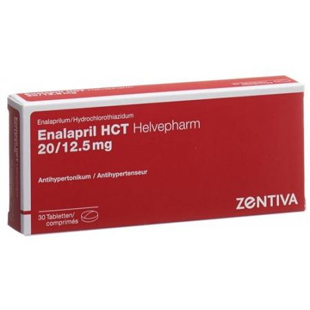 Эналаприл HCT Хелвефарм 20/12.5 мг 30 таблеток