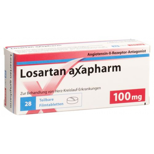 Лозартан Аксафарм 100 мг 28 таблеток покрытых оболочкой 