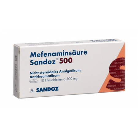 Мефенаминовая кислота Сандоз 500 мг 10 делимых таблеток 