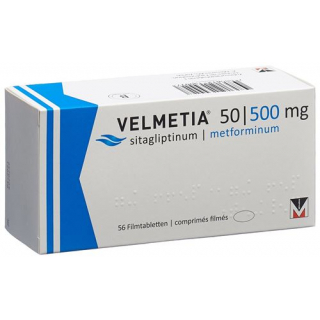 Велметия 50/500 мг 56 таблеток покрытых оболочкой 