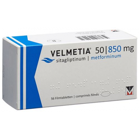 Велметия 50/850 мг 56 таблеток покрытых оболочкой 