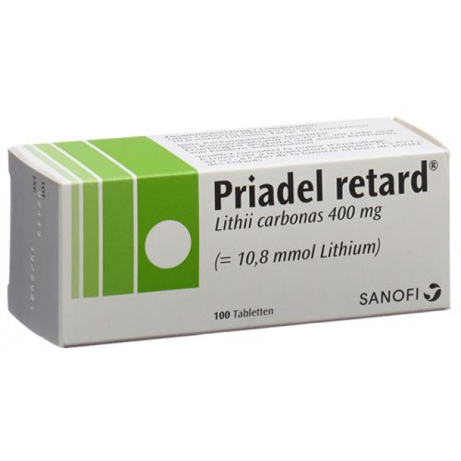 Priadel 400 mg 100 Retard tablets