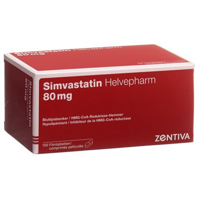 Симвастатин Хелвефарм 80 мг 100 таблеток покрытых оболочкой
