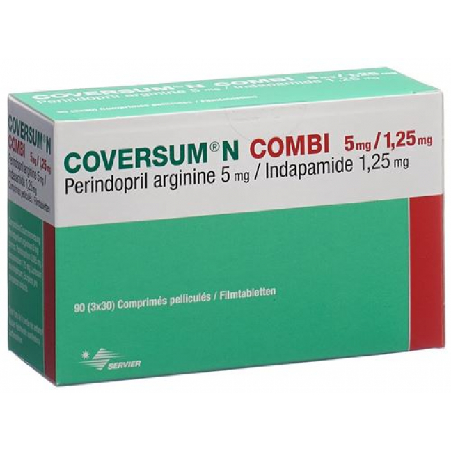 Коверсум Н Комби 5/1.25 мг 90 таблеток покрытых оболочкой 