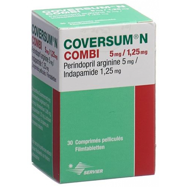 Коверсум Н Комби 5/1.25 мг 30 таблеток покрытых оболочкой 