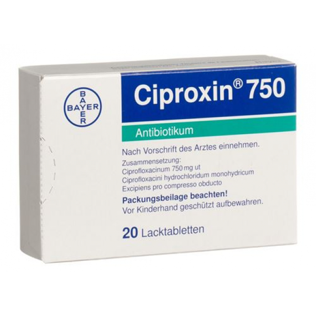 Ciproxin 750 mg 20 Lacktablets