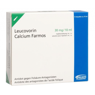 Leucovorin Calcium Farmos 30 mg/10 ml 5 Ampullen 10 ml