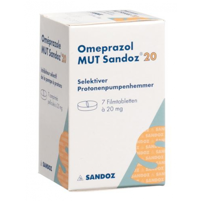 Omeprazol Mut Sandoz 20 mg 7 filmtablets