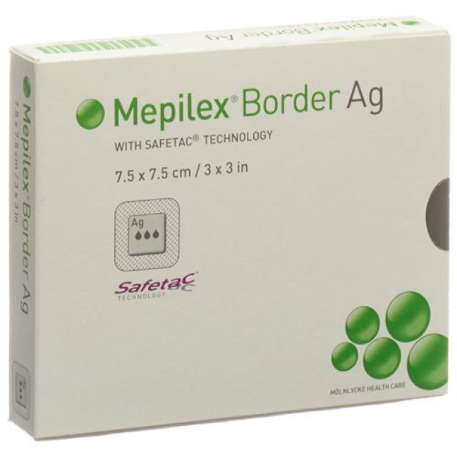 Mepilex Ag Border Schaumverband 7.5x7.5см 5 штук