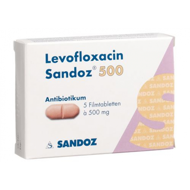 Левофлоксацин Сандоз 500 мг 5 таблеток покрытых оболочкой