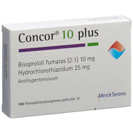 Concor 10 mg Plus 25 mg 100 Lacktabs