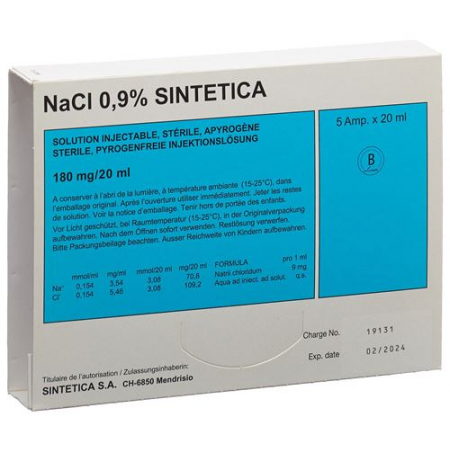 NACL 0.9% SINTETICA 180MG/20ML