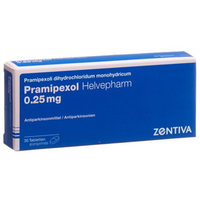 Прамипексол Хелвефарм 0,25 мг 30 таблеток