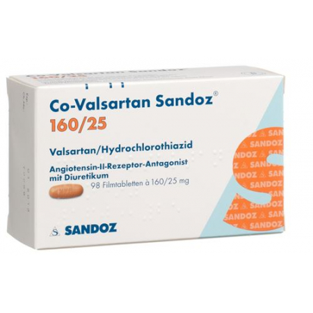 Ко-Валсартан Сандоз 160/25 98 таблеток покрытых оболочкой