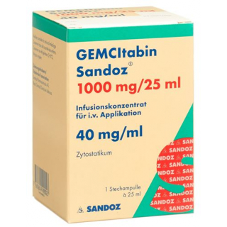 Гемцитабин Сандоз 1000 мг/25 мл флакон концентрат для инфузий