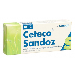 Цетеко Сандоз 10 мг 10 таблеток покрытых оболочкой