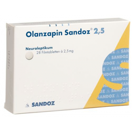 Оланзапин Сандоз 2.5 мг 28 таблеток покрытых оболочкой