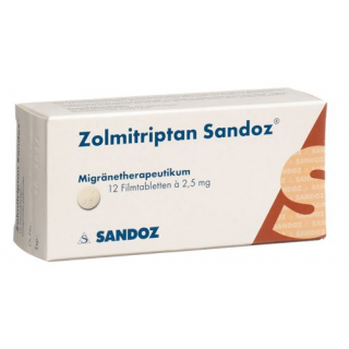 Золмитриптан Сандоз 2,5 мг 12 таблеток покрытых оболочкой