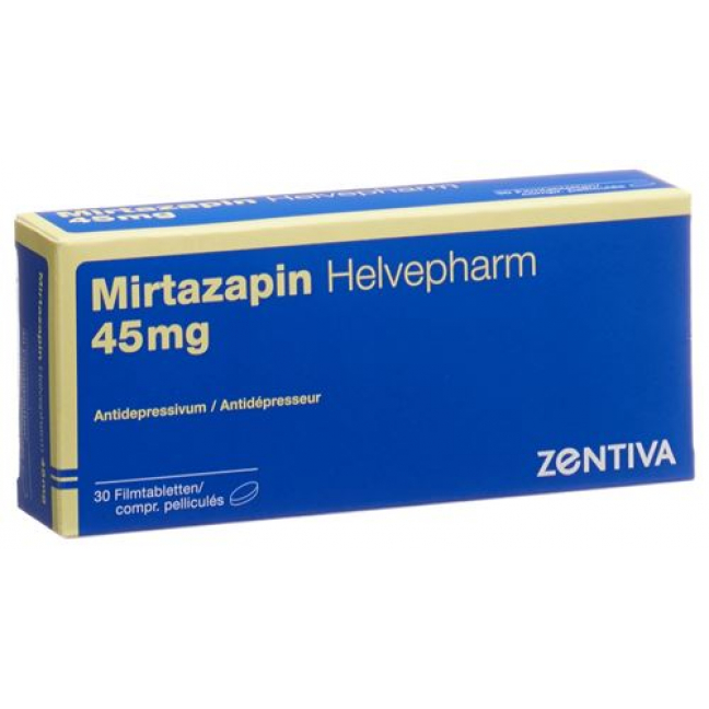 Миртазапин Хелвефарм 45 мг 30 таблеток покрытых оболочкой  