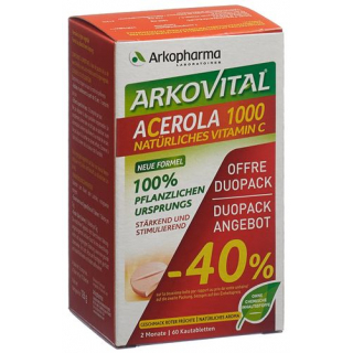 Acerola Arkopharma в таблетках, 1000мг Duo 2x 30 штук