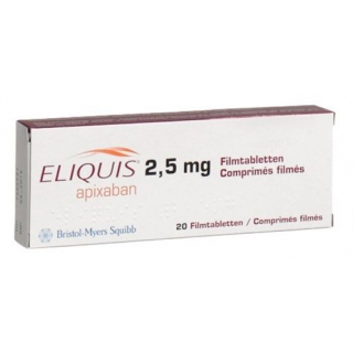 Эликвис 2,5 мг 20 таблеток покрытых оболочкой 