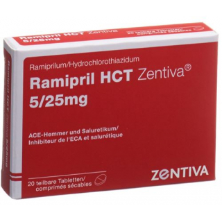 Рамиприл ГХТ Зентива 5/25 мг 20 таблеток
