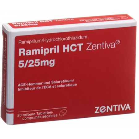 Рамиприл ГХТ Зентива 5/25 мг 20 таблеток
