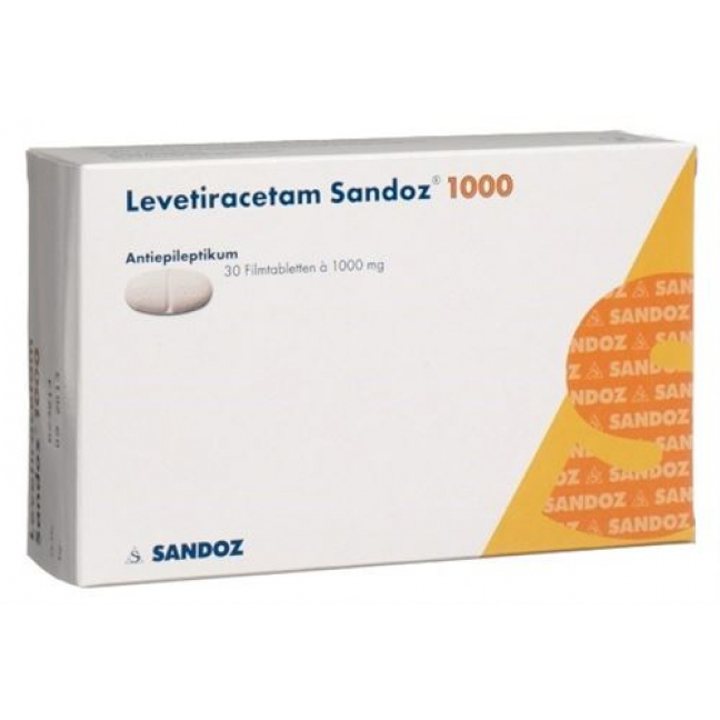 Леветирацетам Сандоз 1000 мг 30 таблеток покрытых оболочкой