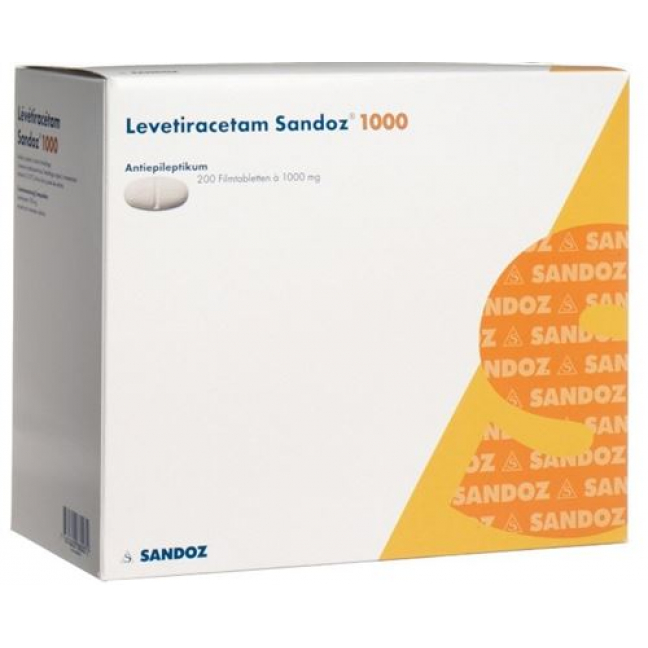 Леветирацетам Сандоз 1000 мг 200 таблеток покрытых оболочкой
