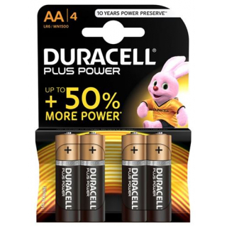 Duracell Plus Power MN1500 AA 1.5V 4 штуки