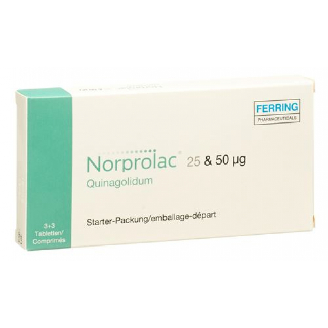 Норпролак 3 таблетки 25 мкг + 3 таблетки 50 мкг (стартовый пакет для начала лечения)