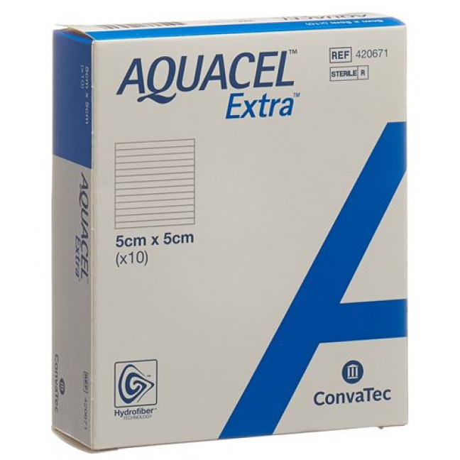 Aquacel Extra Hydrofiber Verband 5x5см 10 штук