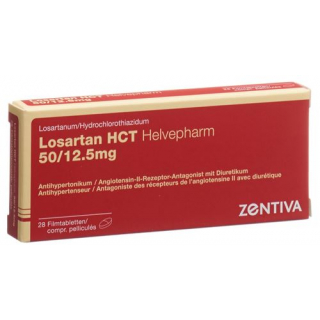 Лозартан HCT Хелвефарм 50/12,5 мг 28 таблеток покрытых оболочкой 