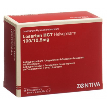 Losartan HCT Helvepharm 100/12.5 mg 98 filmtablets
