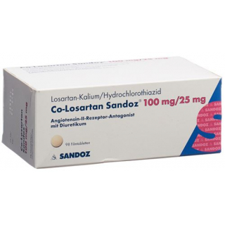 Ко-Лозартан Сандоз 100/25 мг 98 таблеток покрытых оболочкой 
