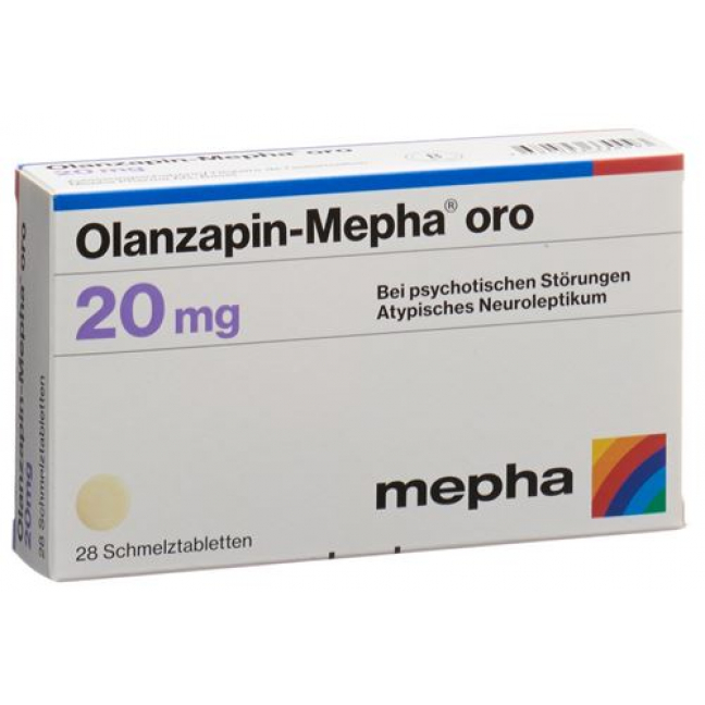 Оланзапин Мефа Oро 20 мг 28 ородиспергируемых таблеток